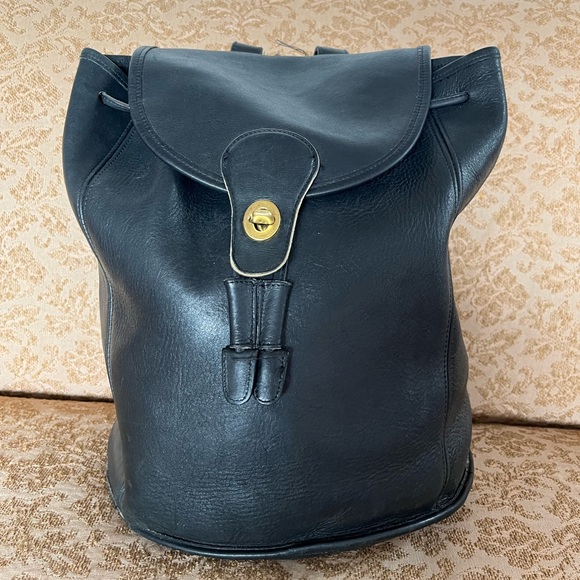 Vintage COACH large backpack 9943 black cowhide leather 1994 made in USA - Picture 1 of 10